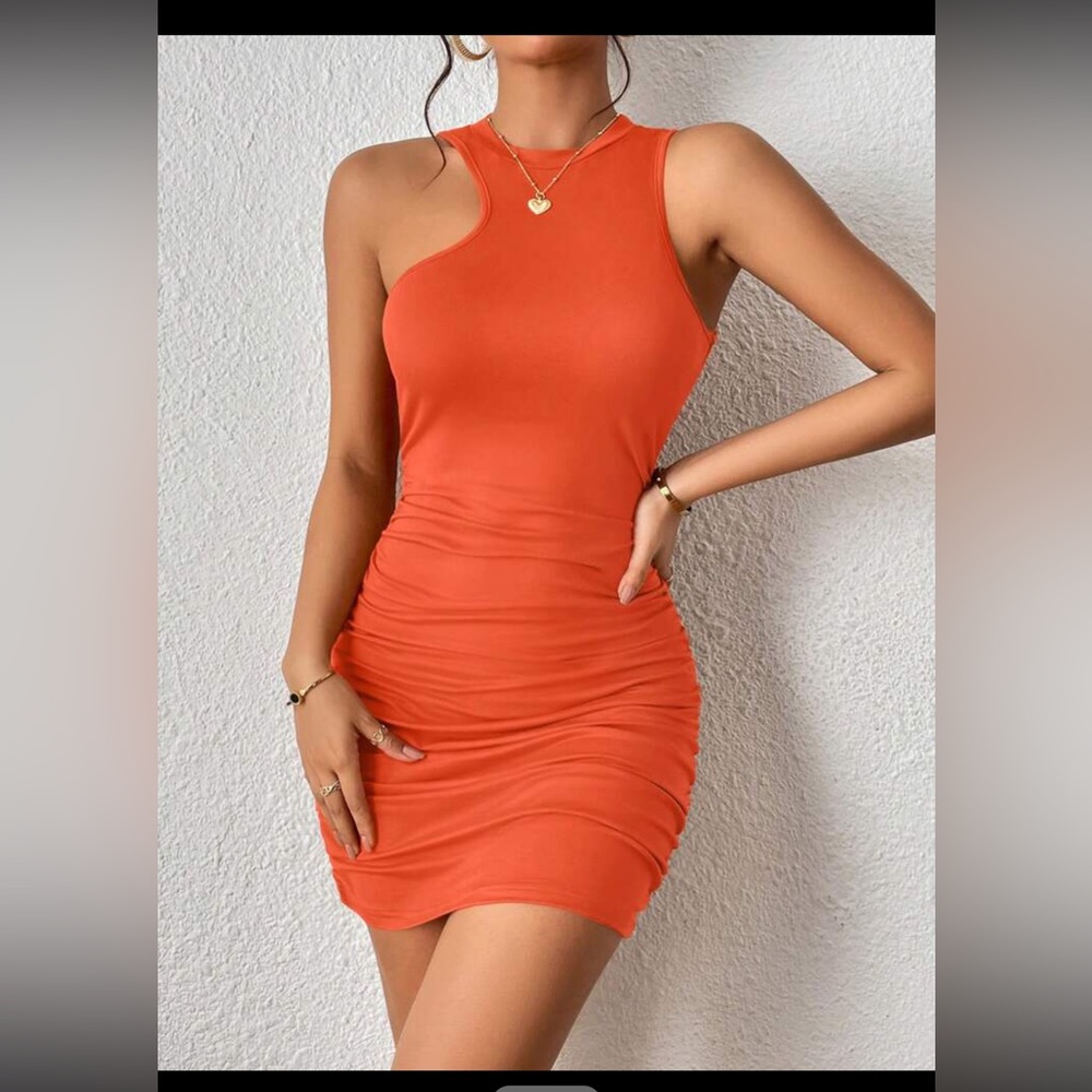 Xs bodycon brand new dress women orange